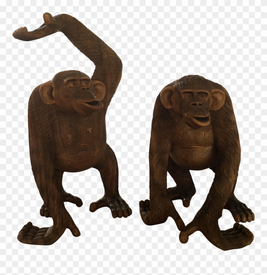 Collection Of Free Chimpanzee Drawing Download On - Statue Clipart