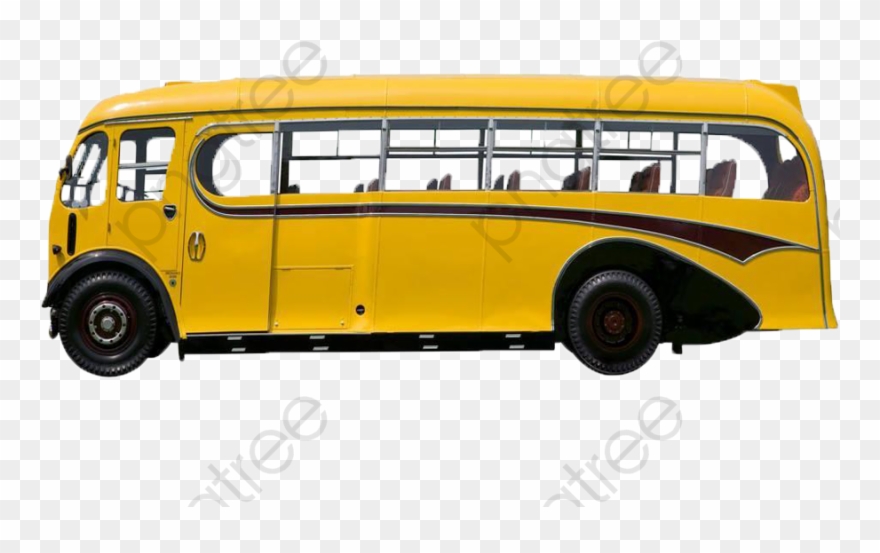 Bus Clipart Vintage - Bus School Psd - Png Download