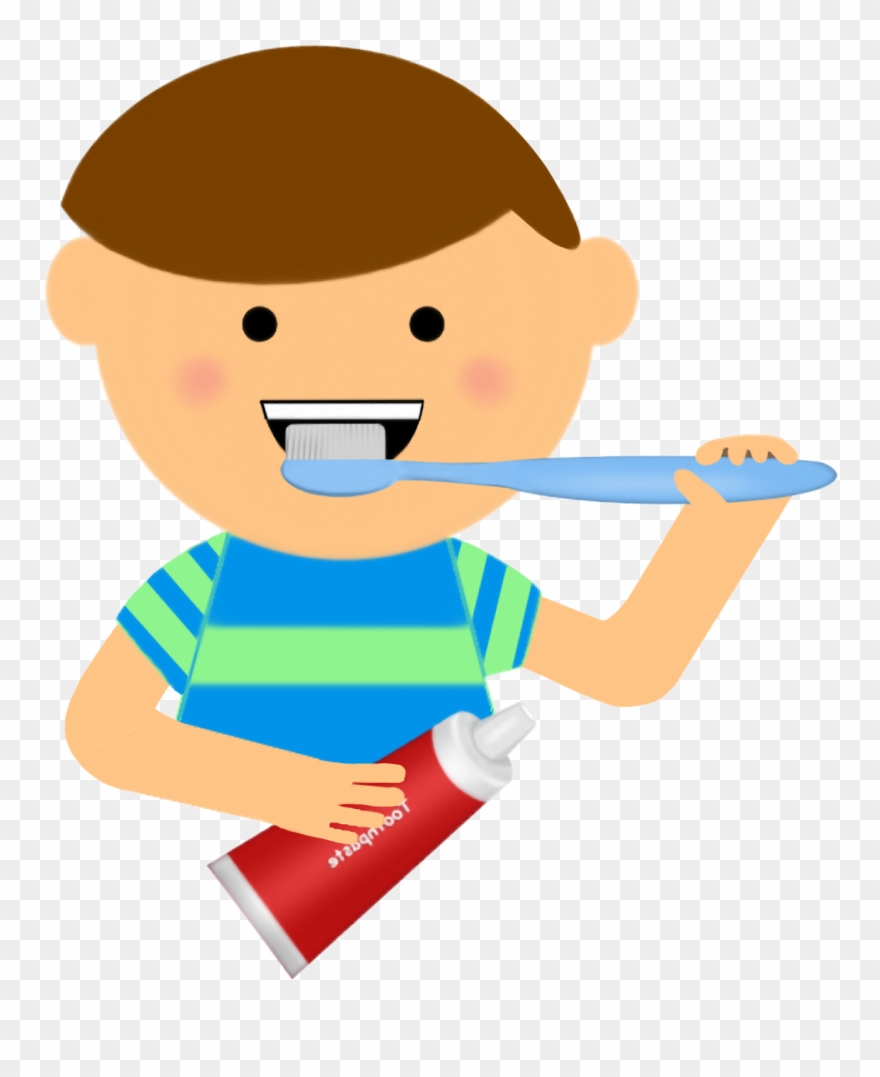 Brush Teeth Clipart Dental Health - Cartoon Girl Brushing Teeth - Png Download