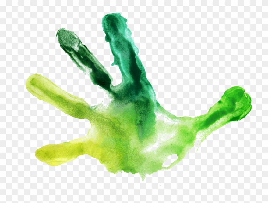 Children's Handprints - Green Handprint Transparent Clipart
