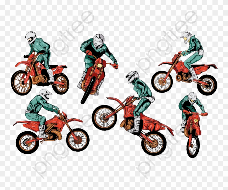 Cross Country Clip Art Transparent - Off Road Motorbike Vector - Png Download