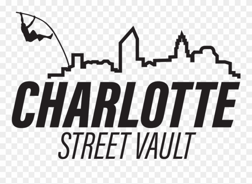 Charlotte Skyline Silhouette Png - Pole Vault Silhouette Clipart