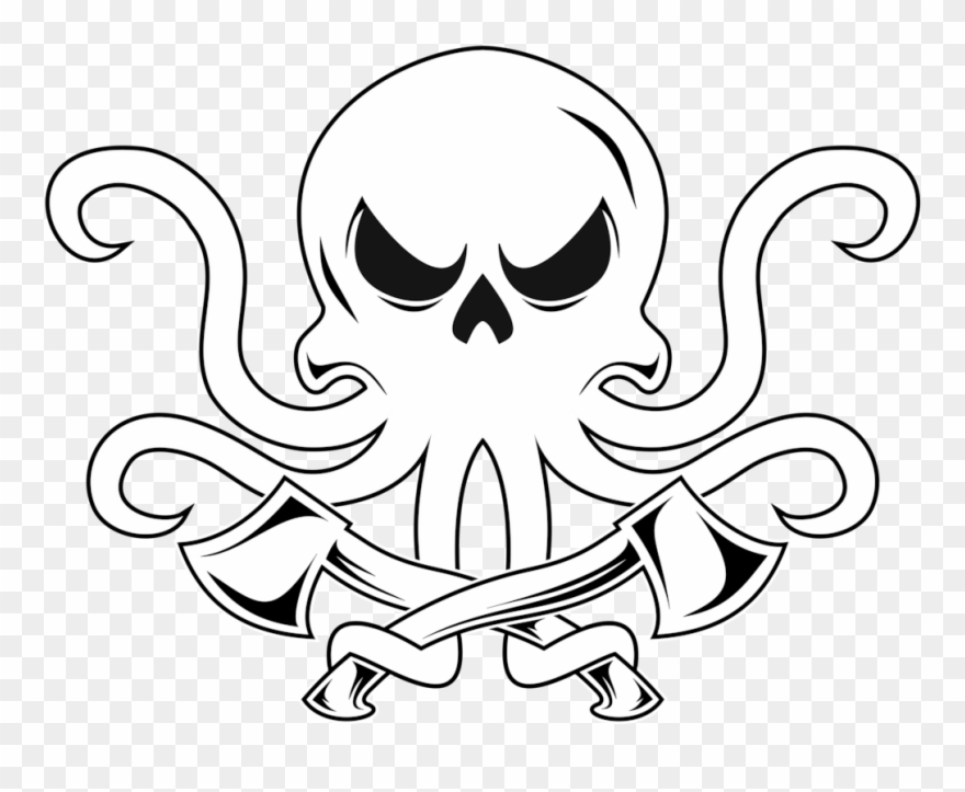 Kraken Axes Logo Skull Only Lo Res Rev0 - Logo Kraken Skull Clipart