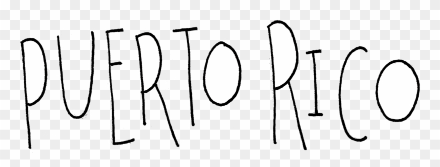 Puerto Rico Map - Line Art Clipart