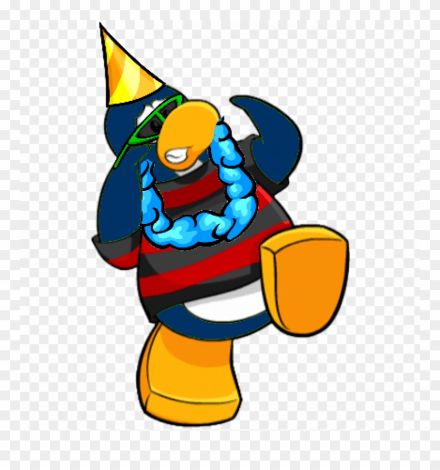 Club Penguin Blue Lei Png Image With Transparent Background - Cartoon Clipart