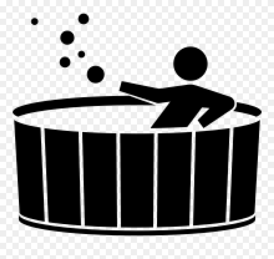 Jacuzzi / Spa - Hot Tub Clip Art Black And White - Png Download