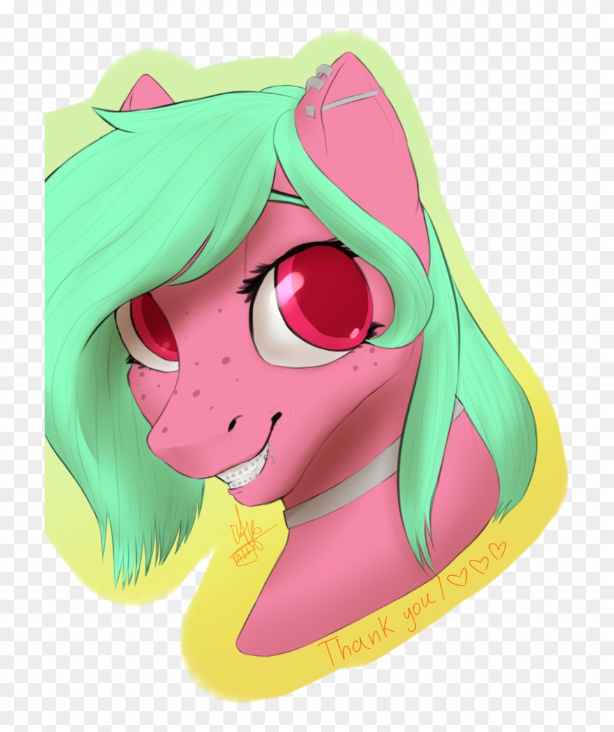 Fabby4, Braces, Bust, Choker, Ear Piercing, Freckles, - Cartoon Clipart