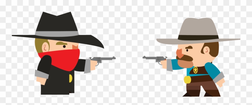 Bandit Vs - Sheriff - Cartoon Clipart