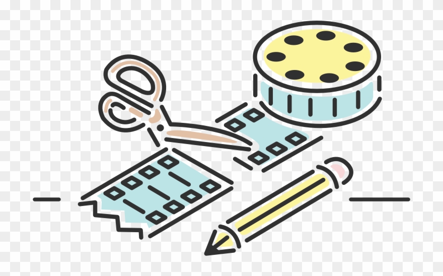 Feature Illustration Of Scissors Cutting A Film From Clipart