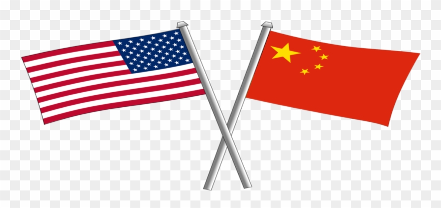 United States And Chinese Flags - Us And China Flag Clipart