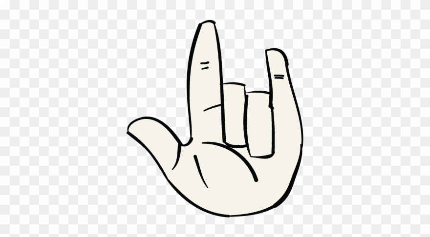 Hand Drawing Icon Of The I Love You Sign - Drawing Clipart