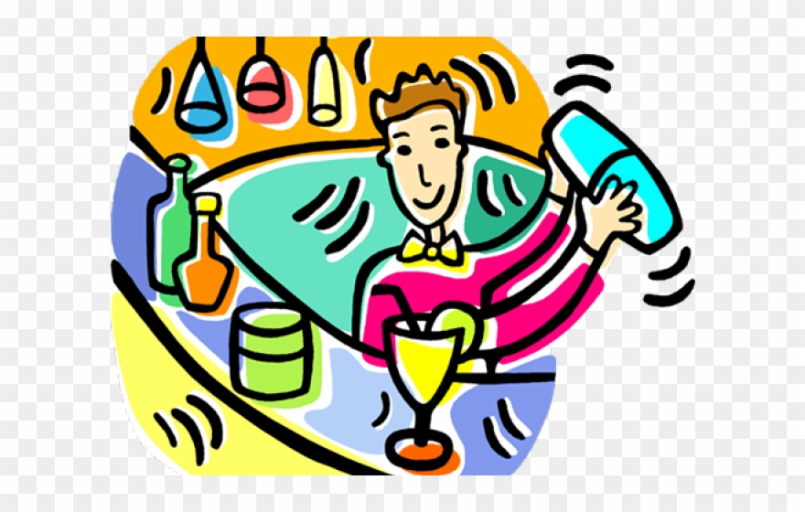 Bartender Clipart Drinking - Bartender Clip Art - Png Download