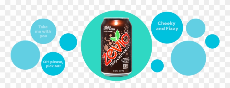 Zevia Ginger Root Beer Zero Calorie Soda 12 Oz Cans - Soft Drink Clipart