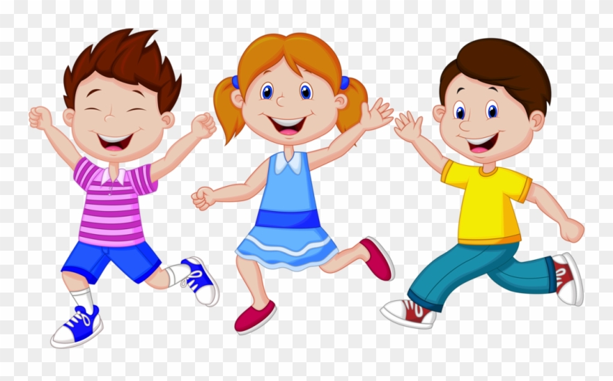 Niños Corriendo Dibujo Animado - Happy Children Drawing Clipart