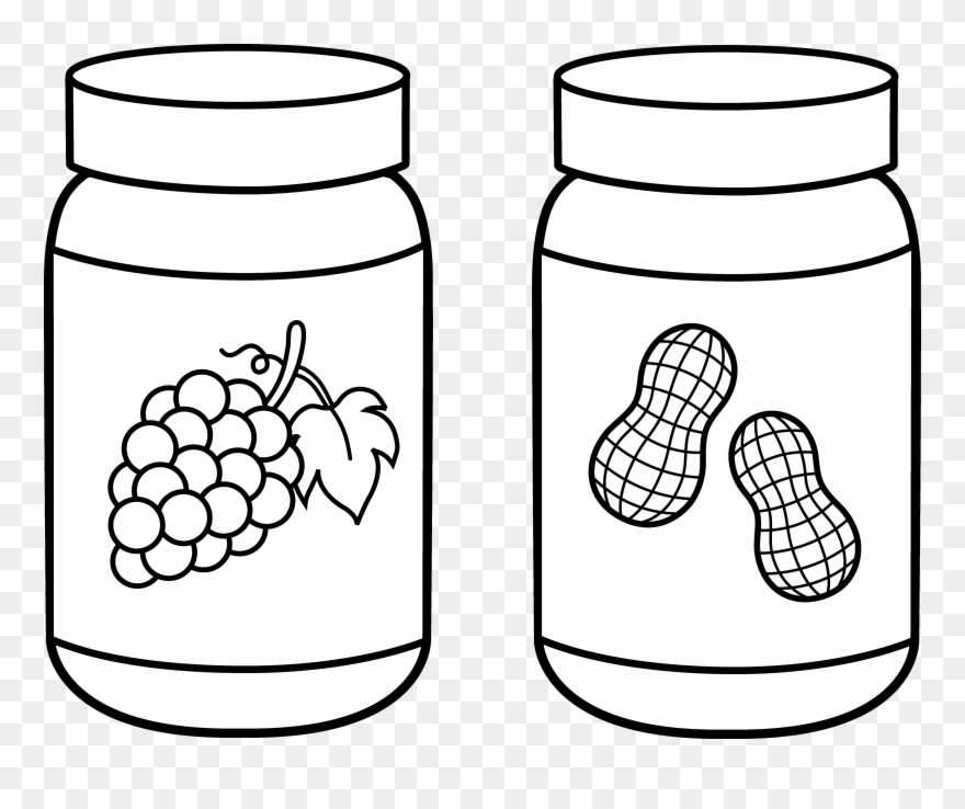 Peanut Butter Drawing Peanut Butter And Jelly Line - Peanut Butter Clipart Black And White - Png Download