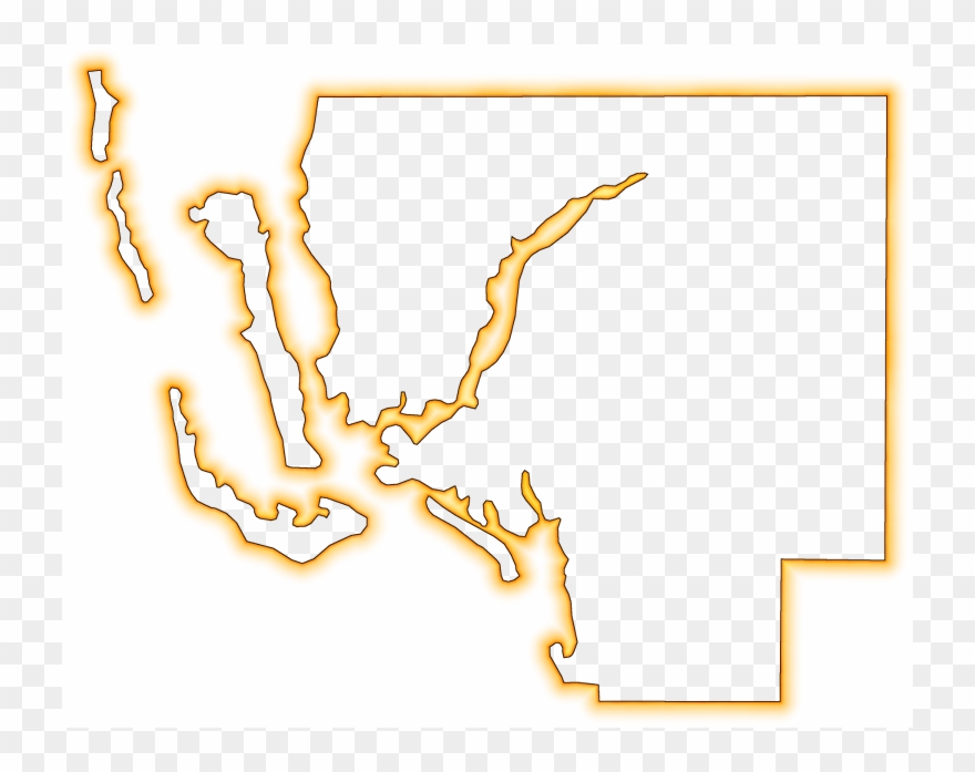 A Yellow-orange Glow Outline Map Of Lee - Clip Art - Png Download