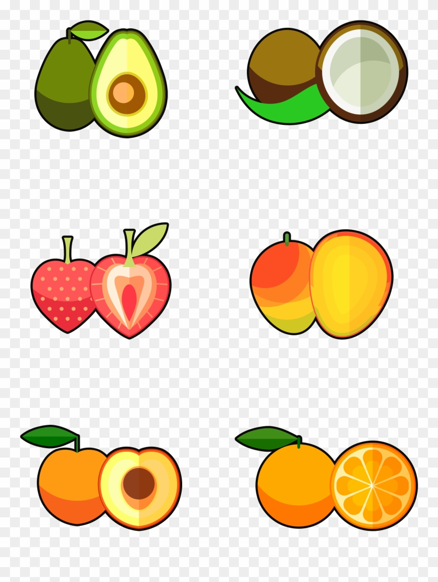 Fruit Vegetable Cut Noodles Multiple Png And Psd - Design Clipart