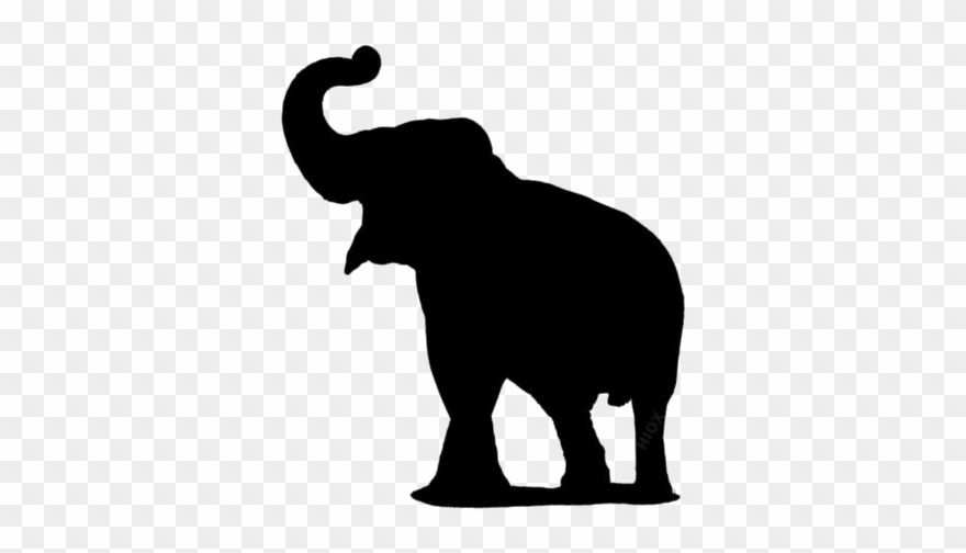 Transparent Elephant Trunk Up Silhouette Png - Silhouette Of Elephant Clipart