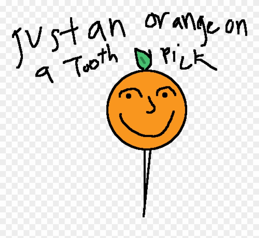 Just En Orange On A Toothpick Clipart