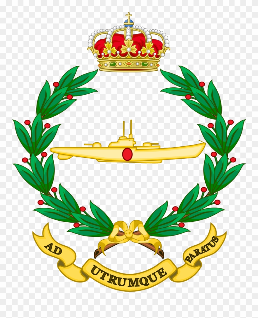 Emblem Of The Spanish Naval Submarine School - Ad Utrumque Paratus Clipart