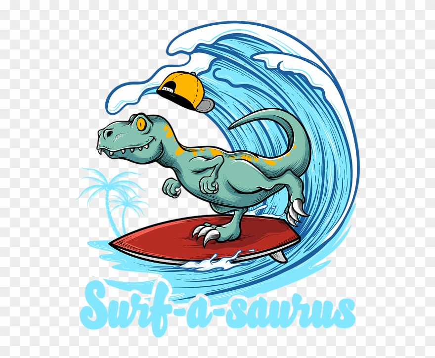 Click And Drag To Re-position The Image, If Desired - Dinosaur Surfing Clipart