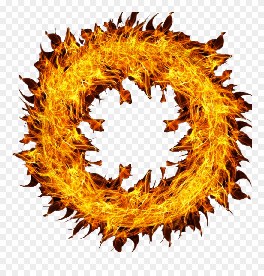 #fire #round #circle #ring #red #flames #fyego - Flame Clipart