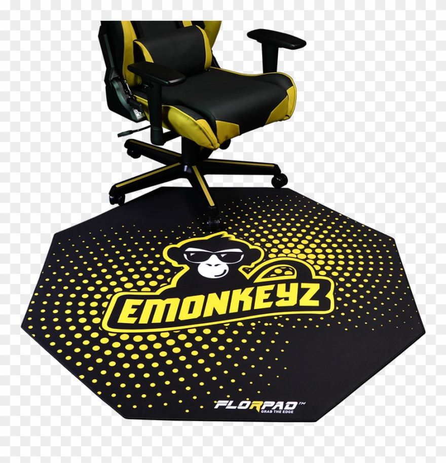Florpad™ Emonkeyz - Florpad Gaming Office Chair Mat Protects All Floors Clipart