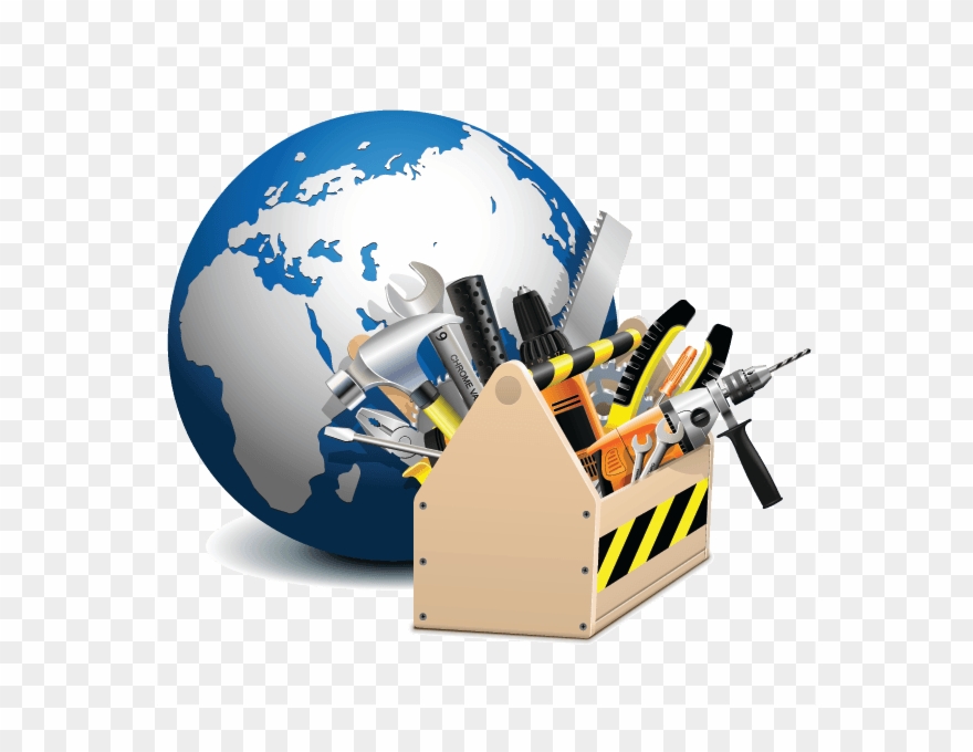Toolbox With Globe - Jak Działa Telewizja Satelitarna Clipart