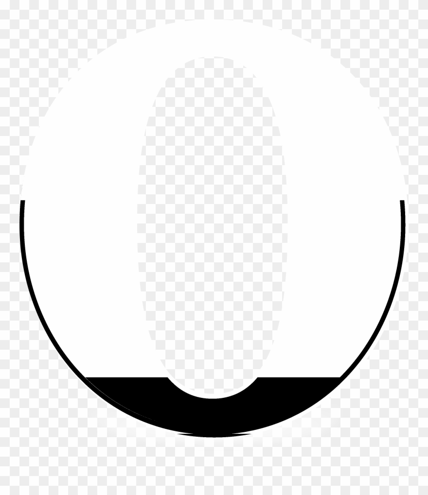 Opera Logo Black And White - Crescent Clipart