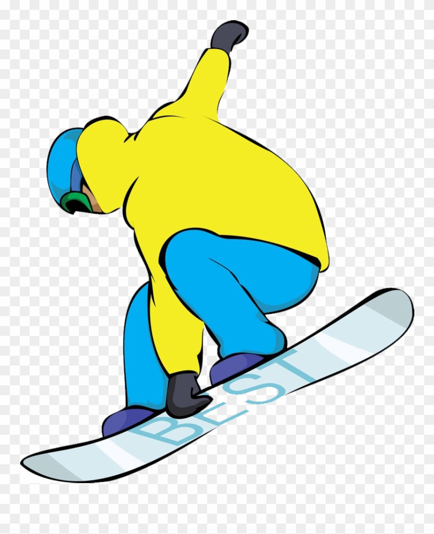 Snowboarding Cartoon Skiing Download Hd Png Clipart - Snowboarding Transparent Png
