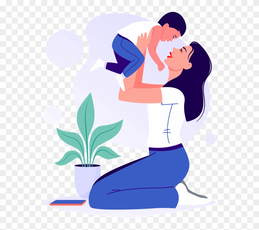 Mother Using Aroundsound App To Recording The Sounds - Illustration Clipart