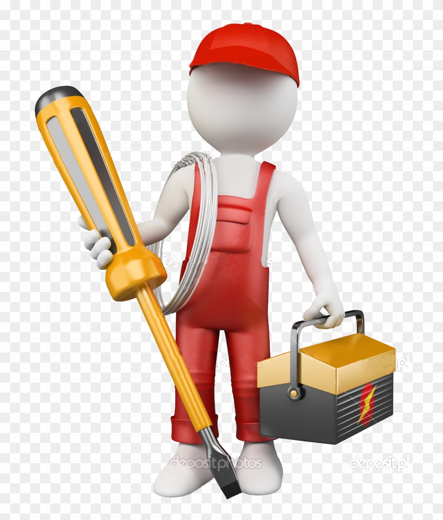 3d Man Electrician - Electrician Png Clipart