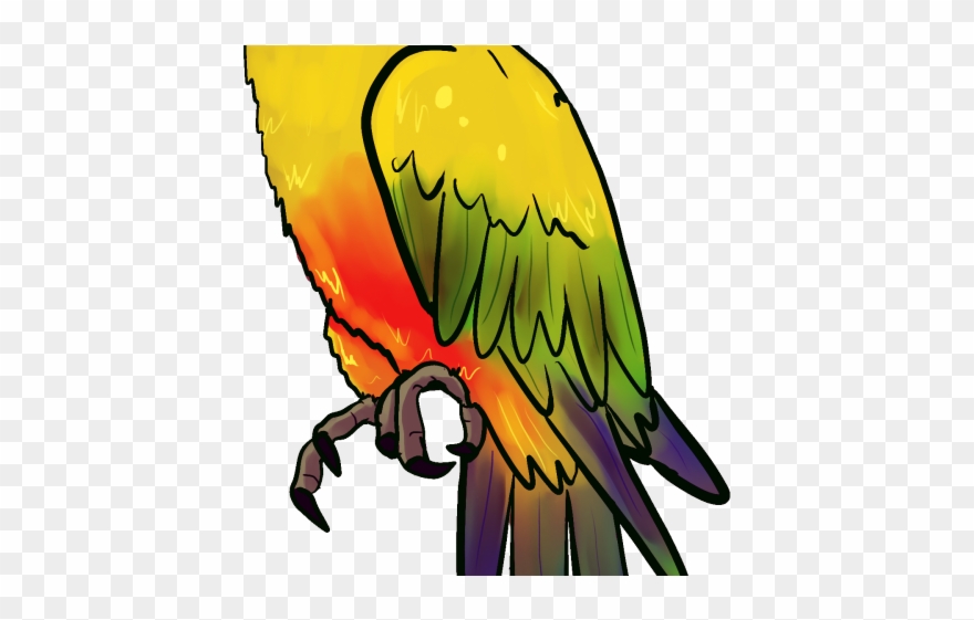 Drawn Parrot Yellow Parrot - นก แก้ว Png Clipart