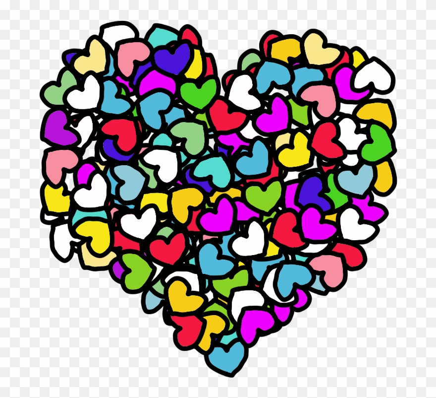 Rainbow Hearts Love Clipart