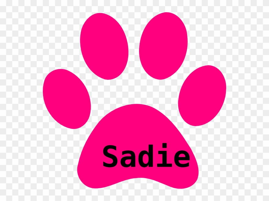 Dog Paw Print Pink Clipart