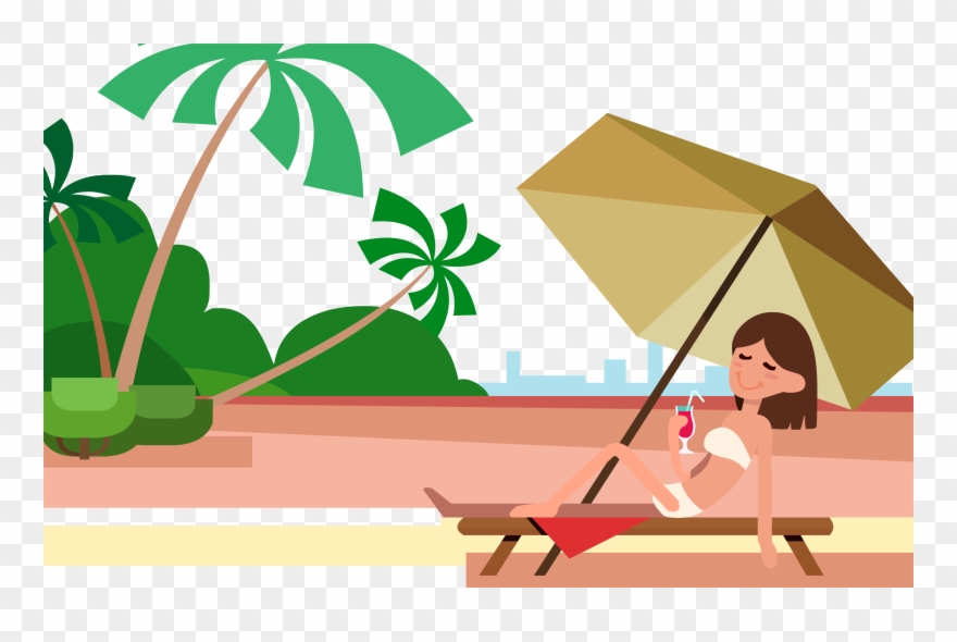 Free Png Summer Vacation - Summer Beach Illustration Ai Clipart