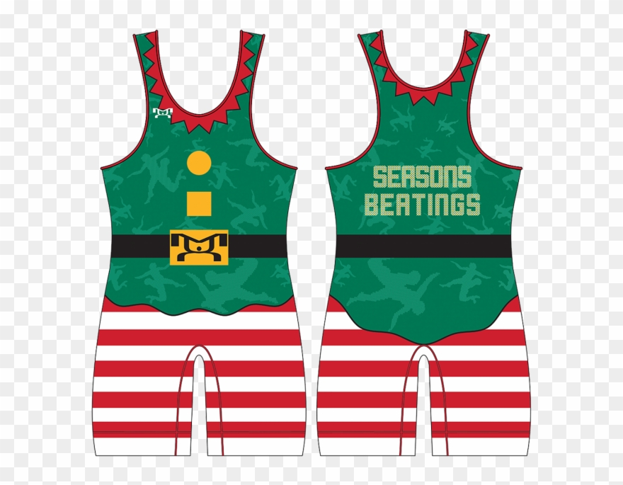 Christmas Wrestling Singlet Clipart