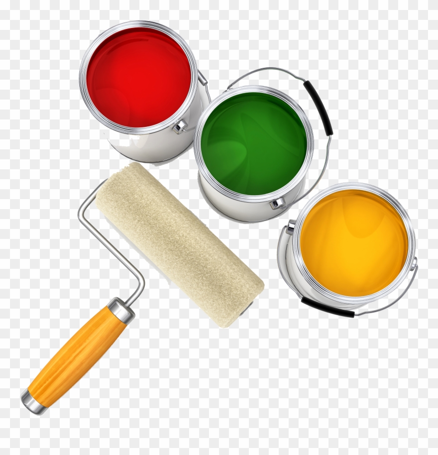 And House Bucket Roller Paint Spray Painter Clipart - Painter And Decorator - Png Download
