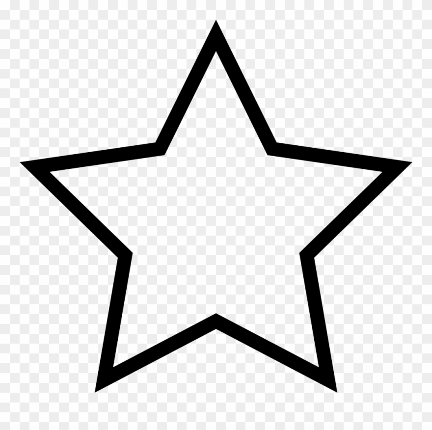 Transparent Black Star Outline Clipart