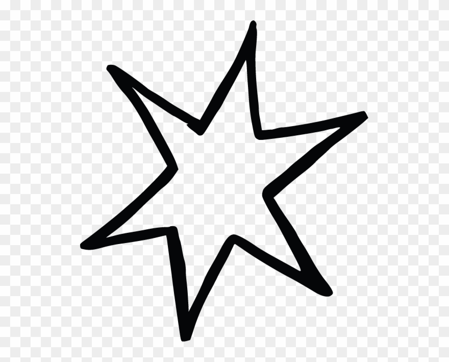 Line Star Black Star Yellow Outline Star - Line Art Clipart