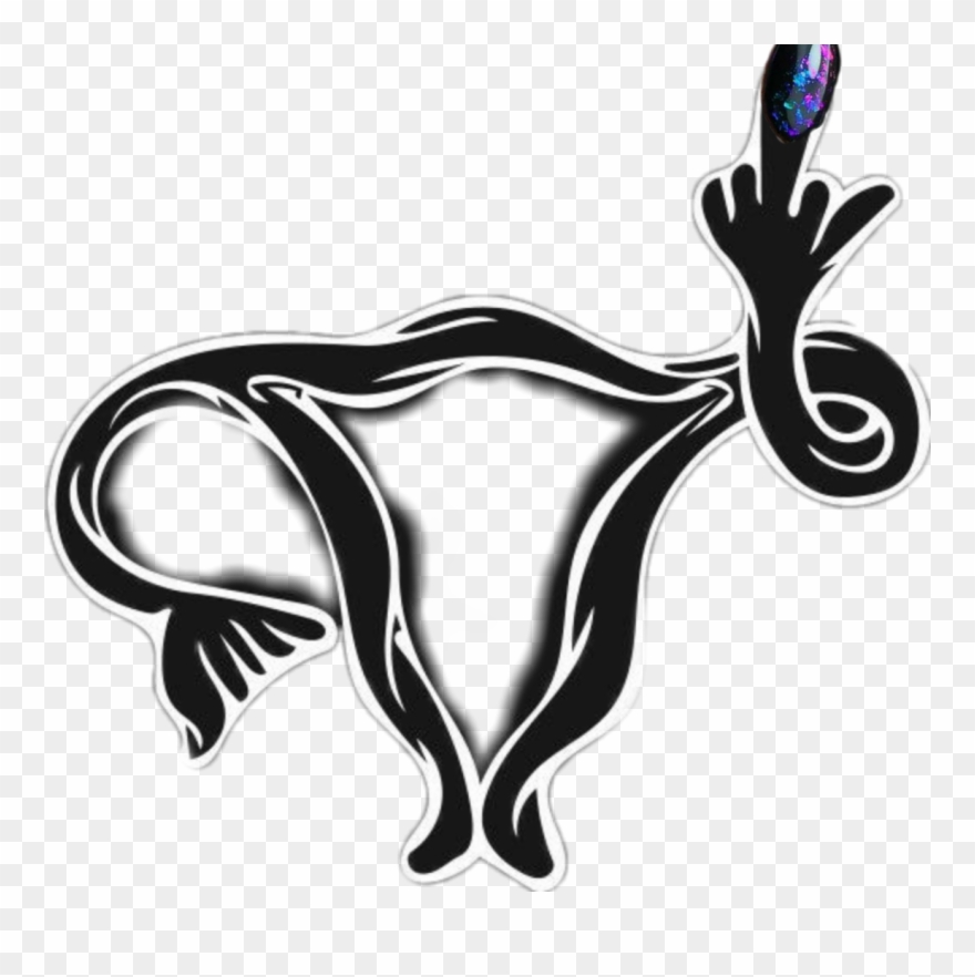 Uterus Sticker - Middle Finger Clipart