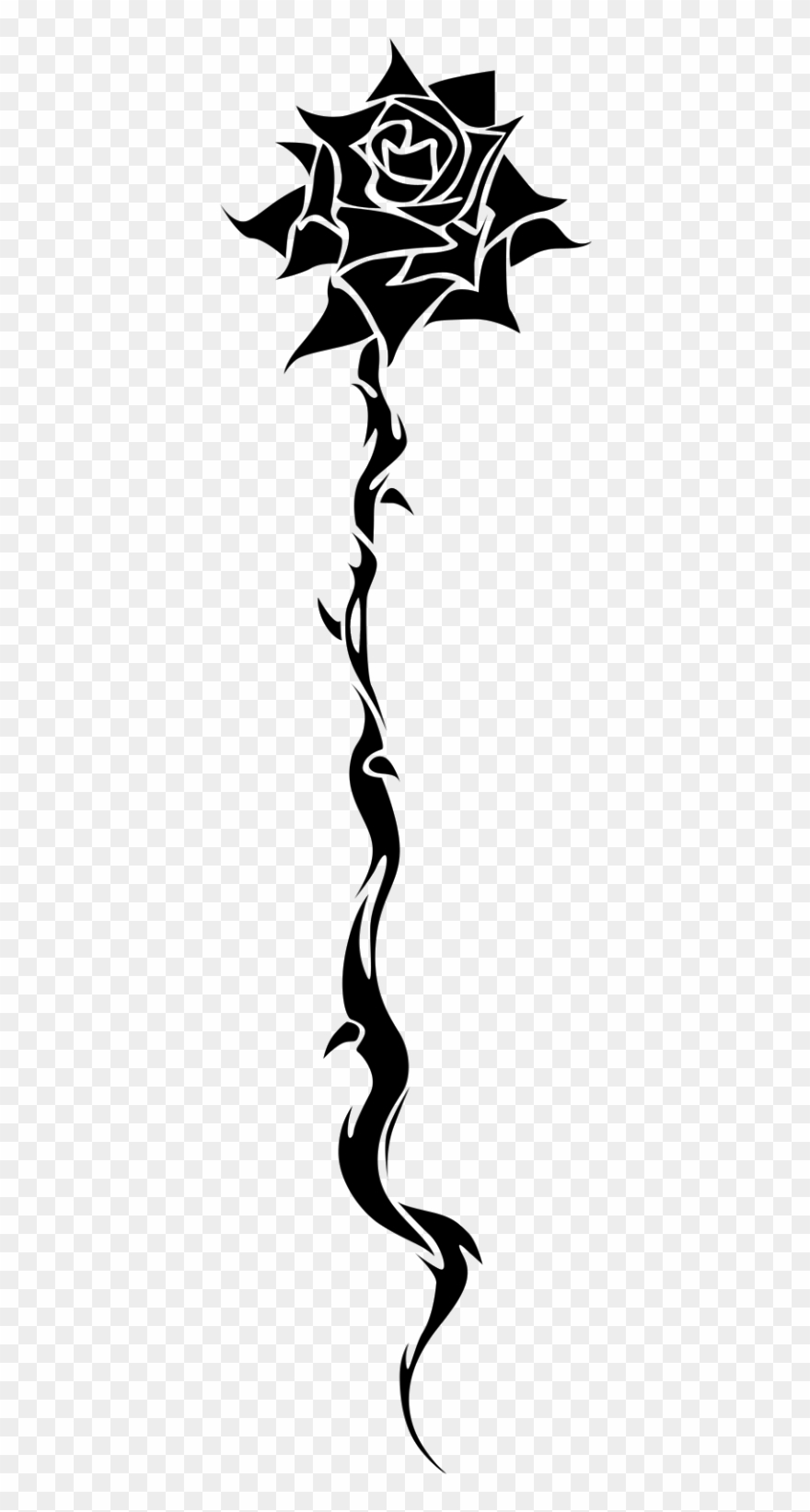 Silhouette Black Rose Png - Silhouette Clipart