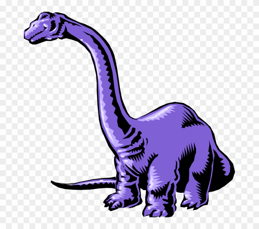 Vector Illustration Of Cartoon Purple Brontosaurus - Dinosaur Clip Art - Png Download