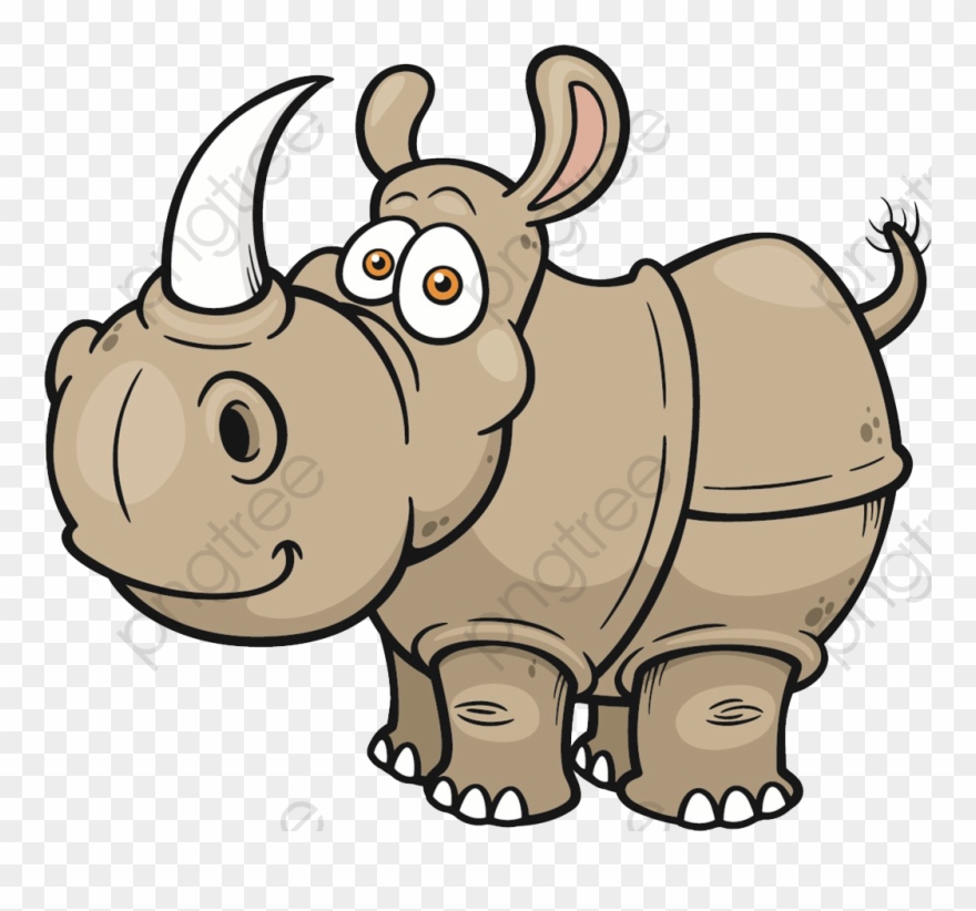 Buffalo Clipart Color - Rhino Cute - Png Download