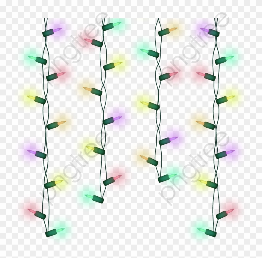 Christmas Lights Clipart Hanging - Art - Png Download