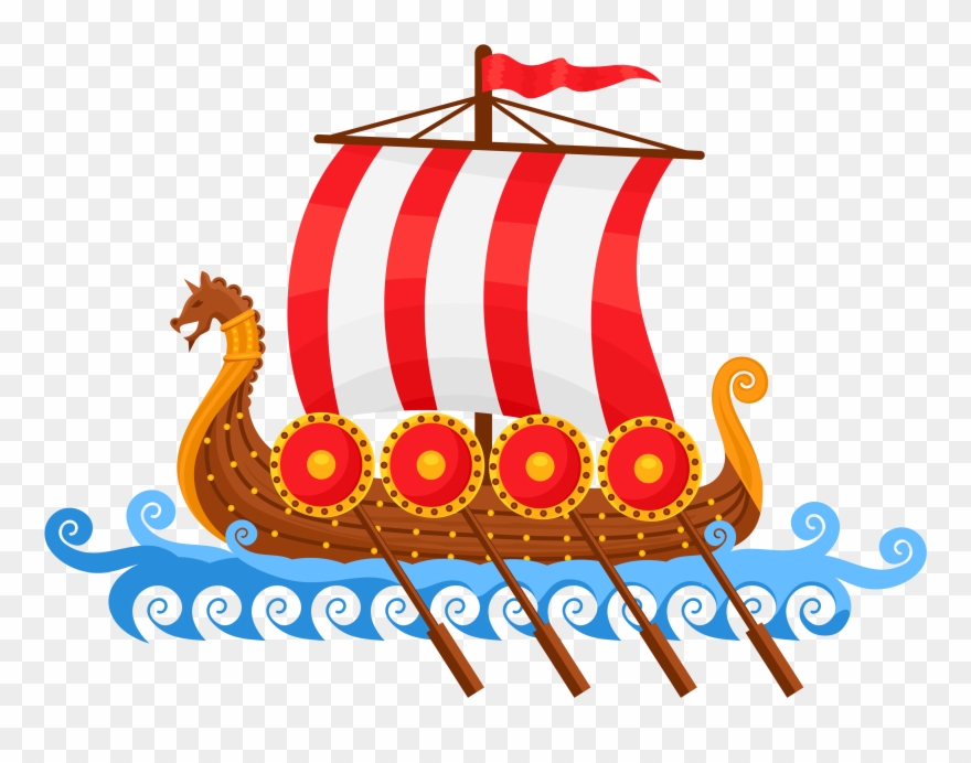 Viking Ship Freebie - Cartoon Viking Ship Clipart