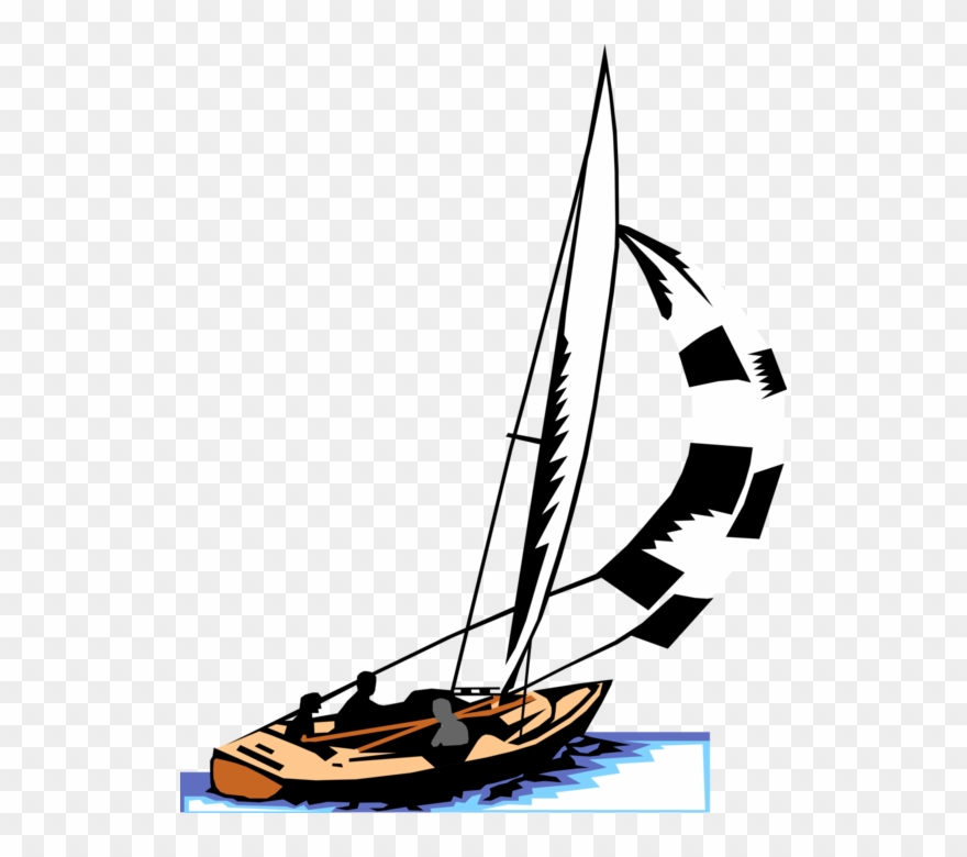 Sailboat Catches The Wind Vector Image Illustration - Sail Clipart