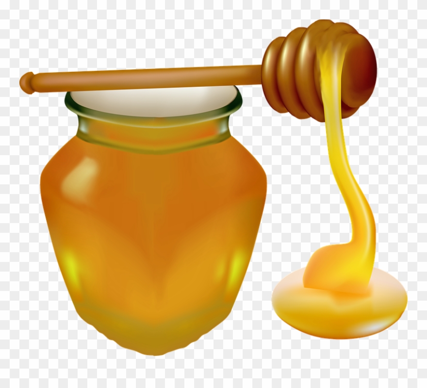 Honey Jar Honey Spoon Food Detox Sweet Glass Clipart