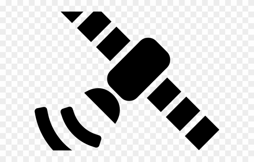 Satellite Clipart Black And White - Satellite Png Clipart Transparent Png