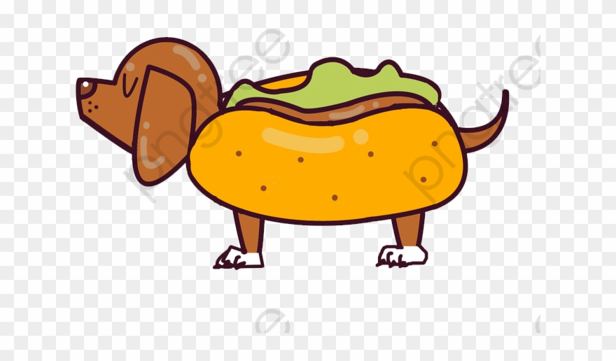 Hot Clipart Cartoon - Hot Dog Wiener Dog Cartoon - Png Download